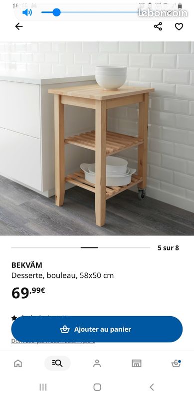 IKEA BEKVAM. Desserte bouleau 

Desserte bouleau 58x50cm (image 8)