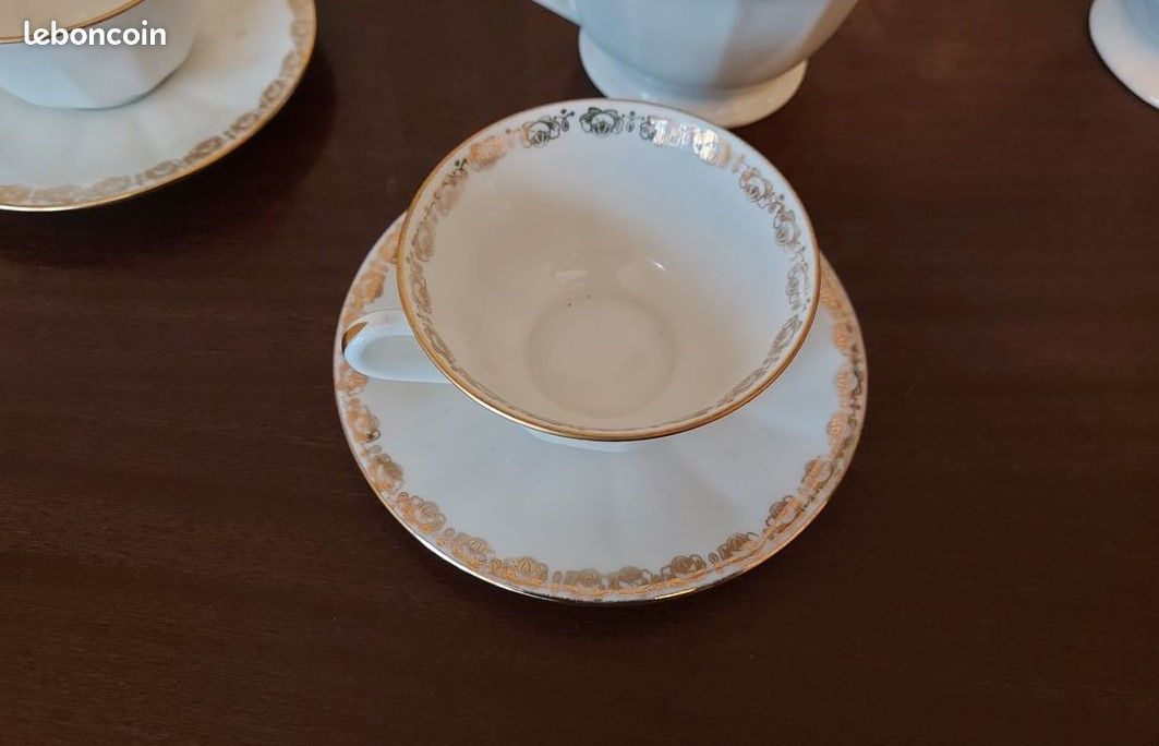 TASSE CAFE+SOUCOUPE PORCELAINE BLANCHE LIMOGES EMPIRE 10CL - Maison de la  Porcelaine