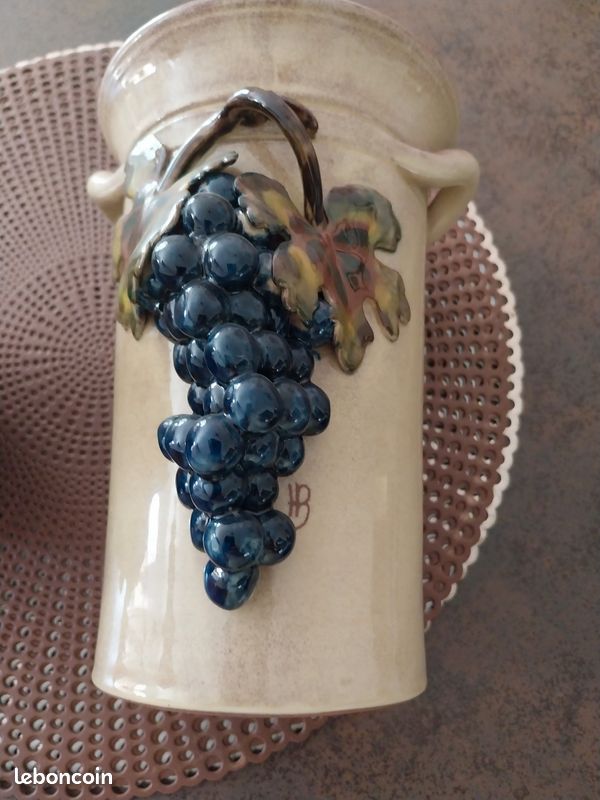 ANCIEN PICHET EN Barbotine Saint Clément Décor Raisin D Occasion EUR 34,95 - PicClick FR