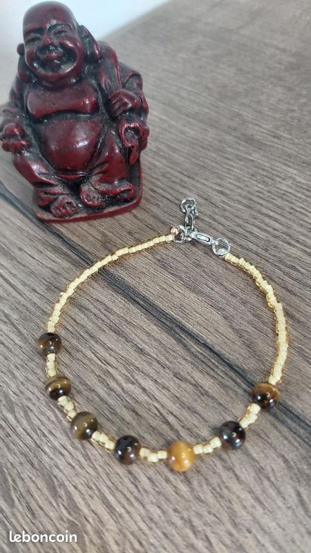 Bracelet perles œil de tigre et perle de rocaille Espritnaturel (image 1)
