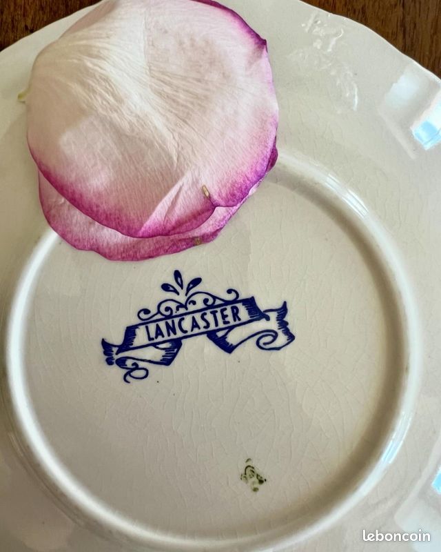 Charmante paire d’assiettes à dessert vintage - Lancaster Sarreguemines (image 8)