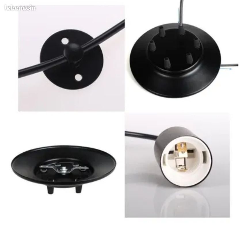 Lampe de plafonnier industrielle rétro 10 ampoules neuves 2 lors (image 3)