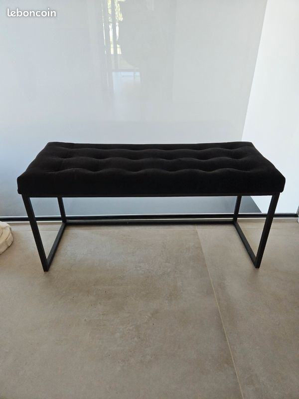 Banc assise velours noir (image 1)