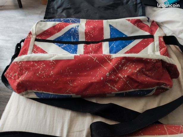 Sac Bandoulière Style Drapeau Anglais Bleu - Caoutchouc - Grande Capacité - Neuf Jamais Porté