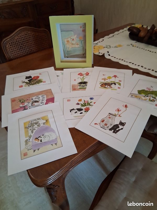 10 aquarelles prêtes à encadrer + 10 Marie-Louise (image 3)