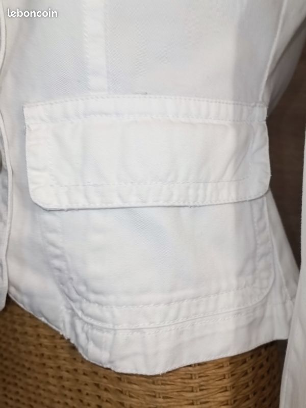 Veste blanche en jean femme T36 Neuve DUF77 (image 6)