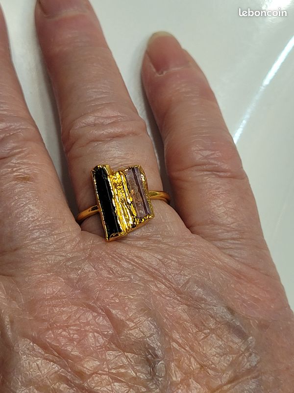 Bague Tourmaline rouge et noire (image 4)
