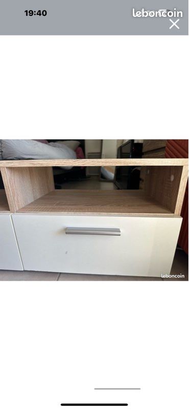 Meuble tv blanc beige (image 4)