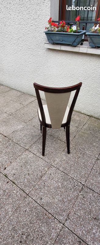 Chaise cuir et bois vintage (image 2)