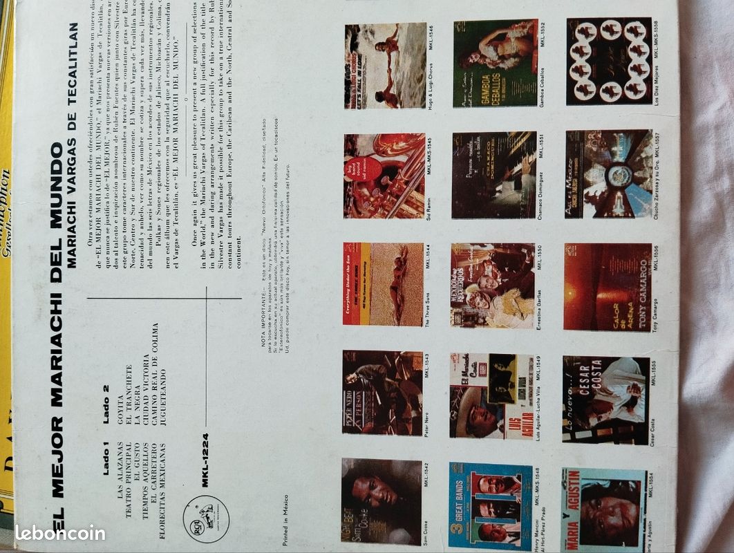 Disque 33 tours Mariachi Vargas de Tecalitlan volume 2 (image 2)