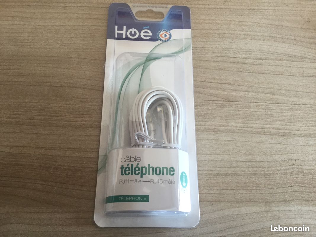 Câble téléphone RJ11 mâle- RJ45 mâle (image 1)