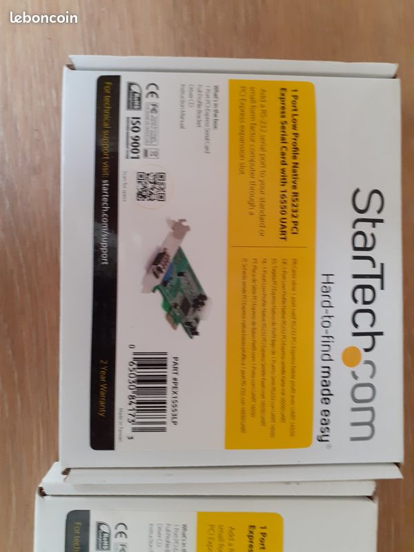 Lot 4 Carte série 1 port natif RS232 PCI Express faible profil avec UART 16550 (image 2)