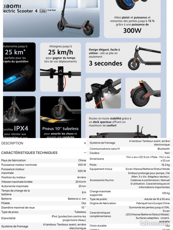 Trottinette xiaomi 4 lite gen 2 (image 3)