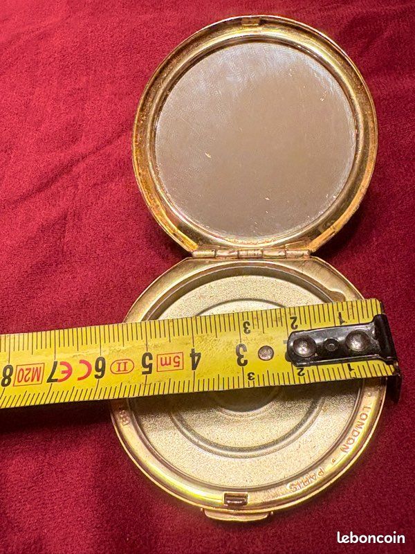 Miroir Carré Vintage Estée Lauder - Cadre Doré - Objet De Décoration Ou Collection