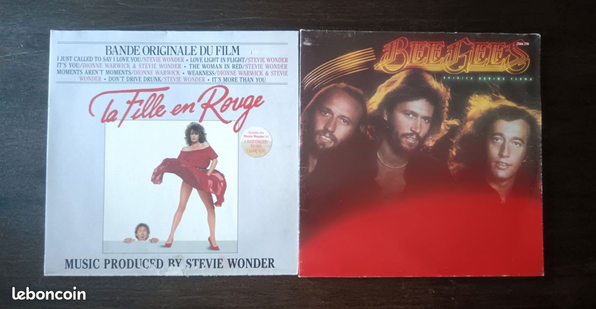 Lot 2 vinyles 33 tours bee gees Stevie Wonder (image 1)
