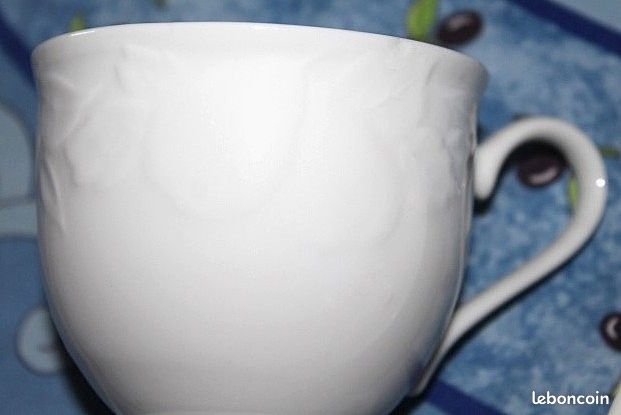 Ensemble 3 pièces, 1 personne : tasse, coupe et sous-coupe porcelaine blanche (zoe24) (image 10)