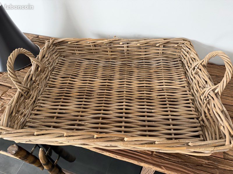 Vend panier osier avec poignées (image 2)