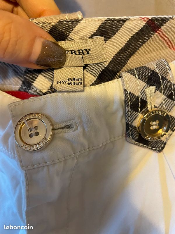 Bermuda blanc Burberry taille 14 ans (image 3)