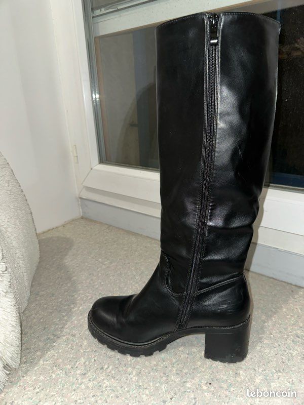 Bottes hautes noires femme pointure 40 / BP - Chaussures