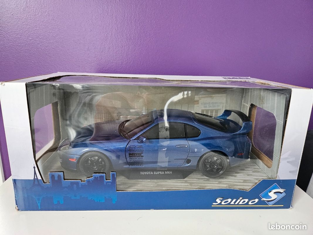 Solido 1/18 - Supra MK4 A80 Streetfighter Bleu Foncé 1993 - Modèle Voiture Collection