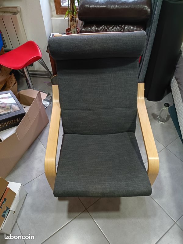 Fauteuil bouleau gris foncé
Fauteuil, plaqué bouleau/Skiftebo gris foncé (image 1)