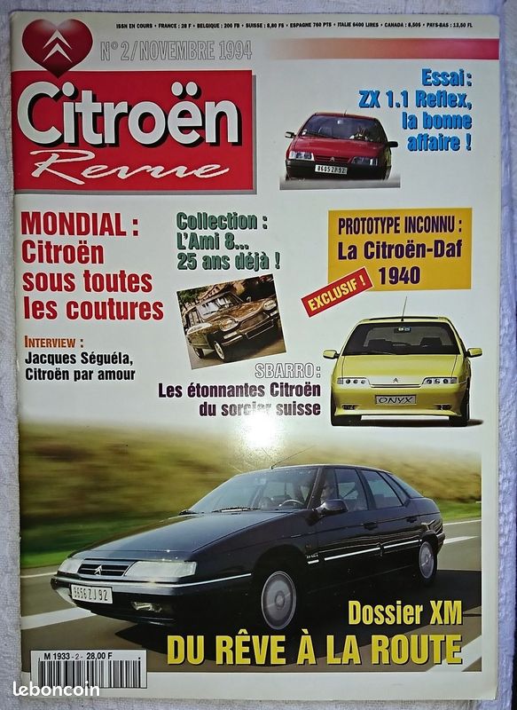 Revue Citroën, dossier spécial Citroën XM, n°2, novembre 1994 (image 1)