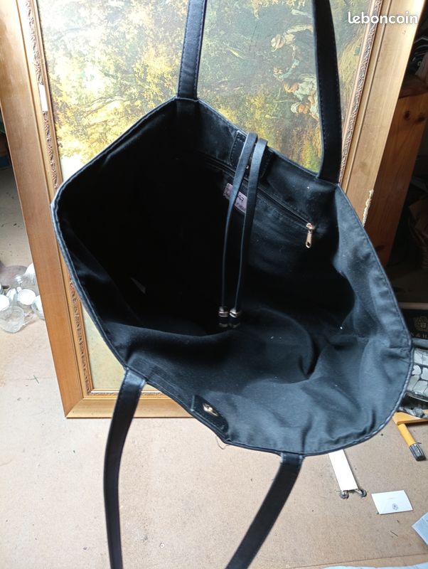 Q) Grand sac à main noir cuir Marque Anna Field EXEPTIONNEL état neuf (image 5)