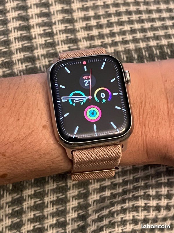 🍁Bracelet extensible montre Apple Watch 42mm, 44mm, 45mm, SE et Ultra 1 2 3 49mm couleur beige nude (image 14)