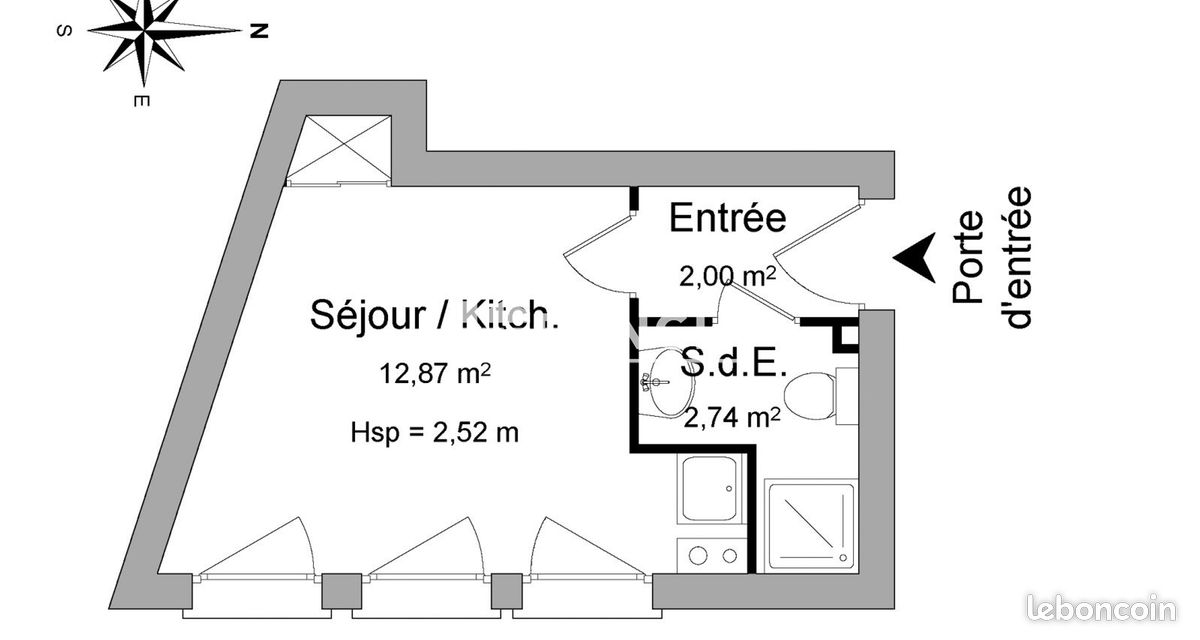 Appartement 1 pièce 18 m² · à Mulhouse · 18 m² · 476 €/mois