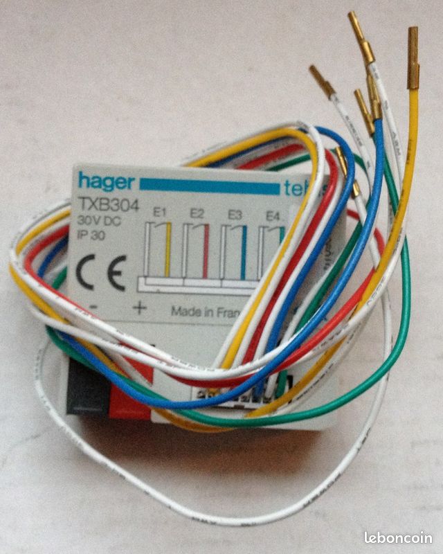 Module HAGER TX304 4 Entrées Encastrable KNX EIB TEBIS – Occasion (sans Connecteurs Bus)