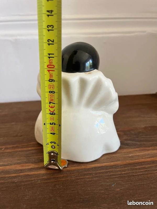 Figurine antique buste en porcelaine Pierrot Art Déco France ca31 (image 3)