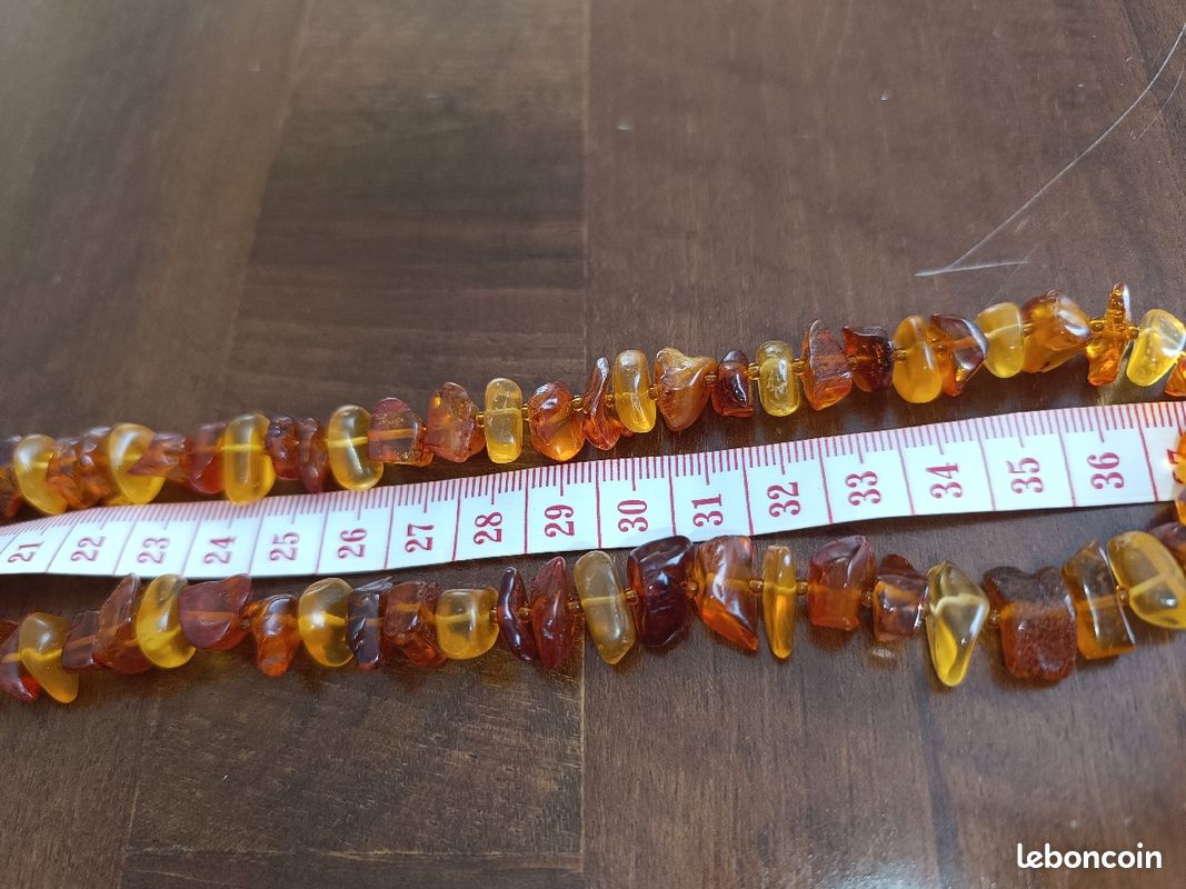 Grand collier ambre naturel (image 6)