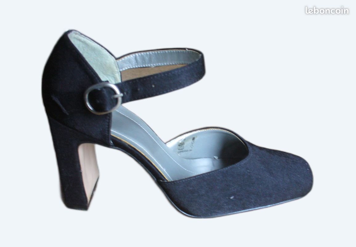 Chaussures femme daim noir Talon 8cm Taille 36/37 Chaussures