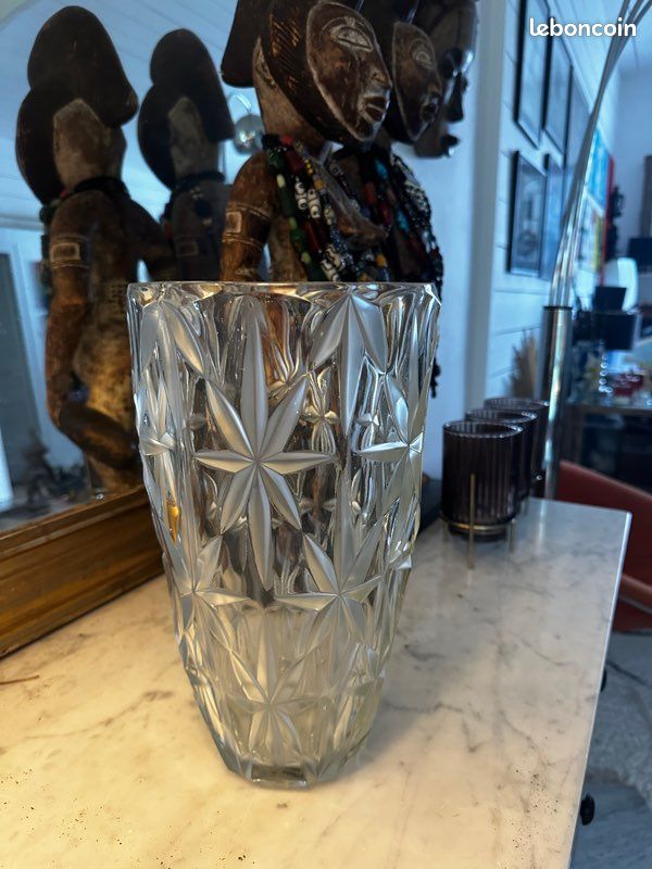 Grand vase en verre, ciselé, vintage (image 2)