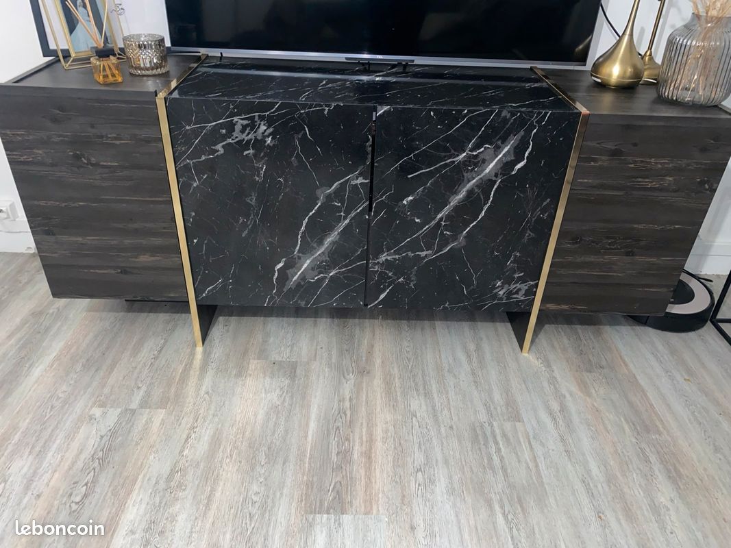 Meuble TV / buffet effet marbre (image 1)