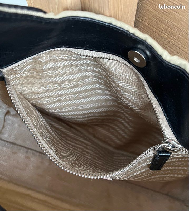 Sac « Prada Cleo », ivoire et noir (image 18)