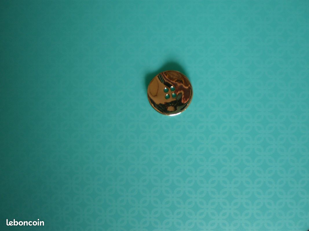 Lot De 6 Boutons Vintage En Métal Doré Strié Lourd 2.3cm - Pièces De Mercerie Rétro Ref 2712