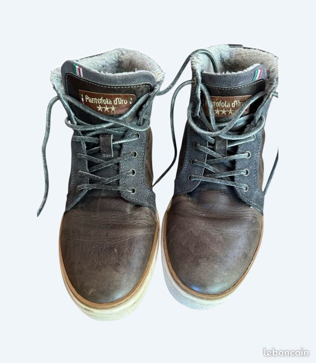 Chaussures Pantofola D'Oro Italie Occasion - Taille 43.5 (EU)/10 (US), Bleu, Cuir Pony, Très Bon état
