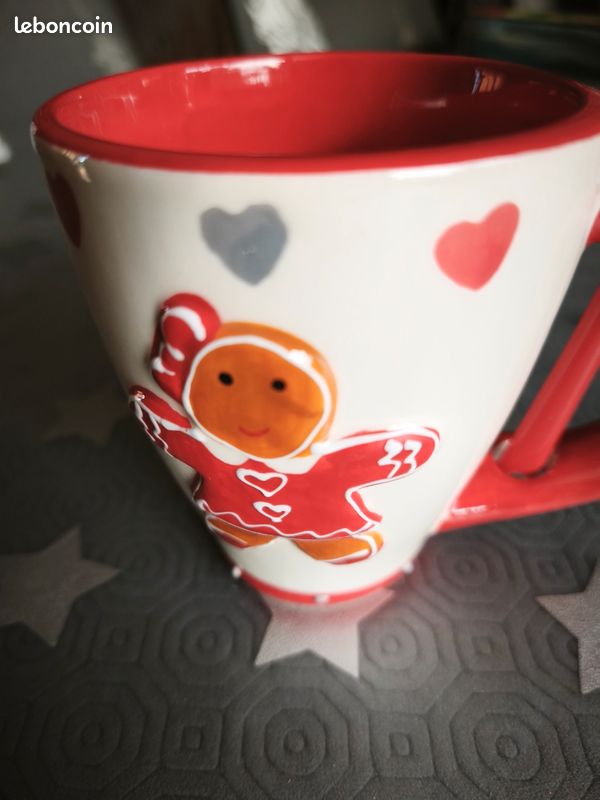 Mug De Noël En Céramique Rouge - Bonhomme De Neige - Tasse à Café Fun Pop (10cm)