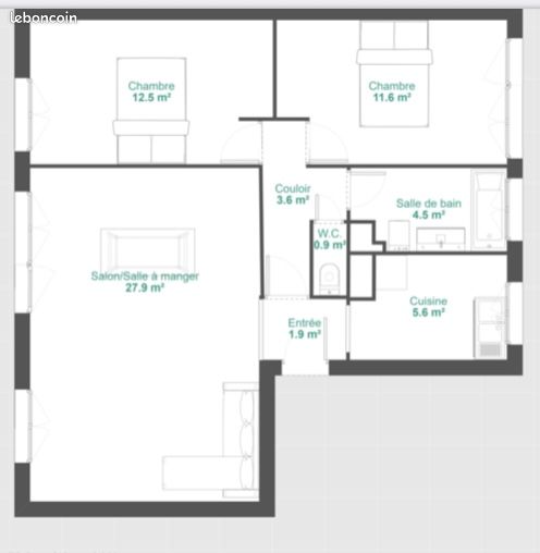 Appartement a louer fontenay-aux-roses - 3 pièce(s) - 68 m2 - Surfyn