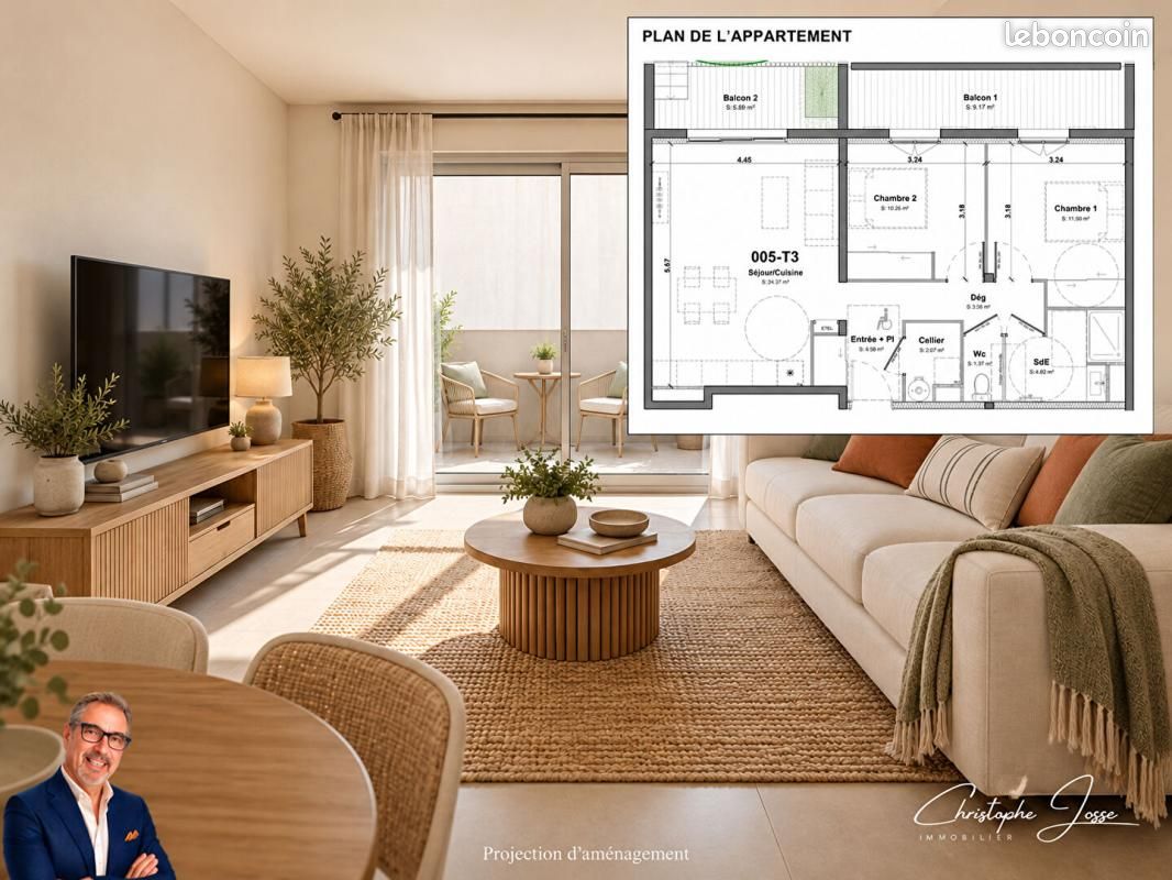 Appartement 3 pièces 62 m² · à Leucate · 62 m² · 313 150 €