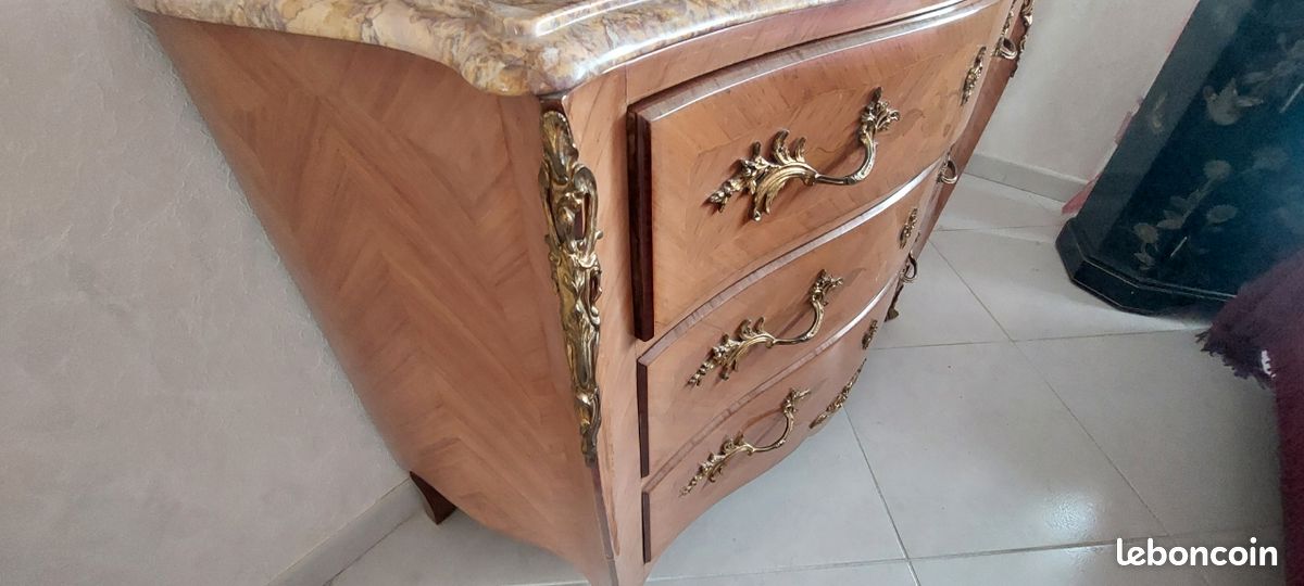 Commode style Louis xv + 2 chevets (image 1)