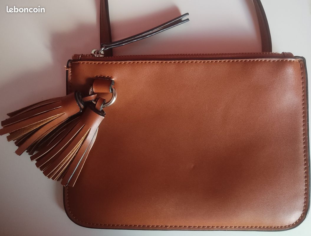 H&M - Pochette - Sac à main de soirée à bandoulière marron camel Caramel (image 1)