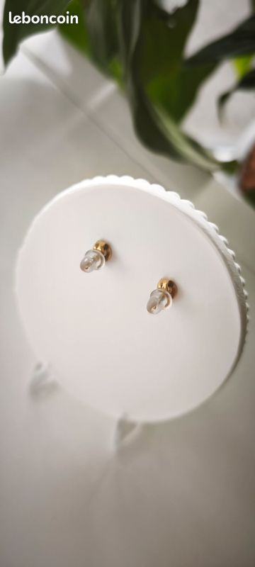 Collier Y maille marine et boucles d'oreilles (image 4)