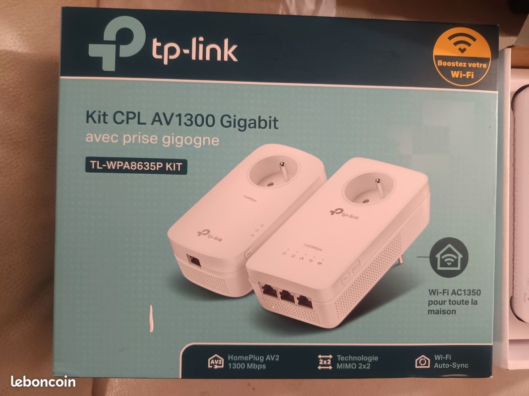 Kit CPL TP-Link 1300 Mbps WiFi – Modèle TL-WPA8635P KIT (Neuf, 2 Adaptateurs, 3 Ports)