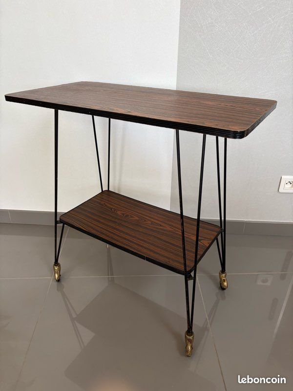 Desserte / Table d'appoint sur roulettes - Style vintage (image 5)