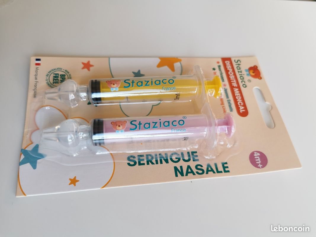 Seringue nasale mouche bébé rose jaune et blanche (image 5)