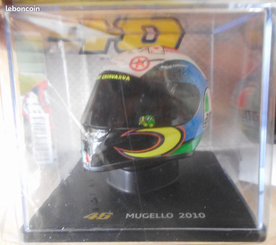 Signé Valentino Rossi Casque AGV Ti-Tech By Roby Jaune Bleu Taille L Edition Limitee 1 500