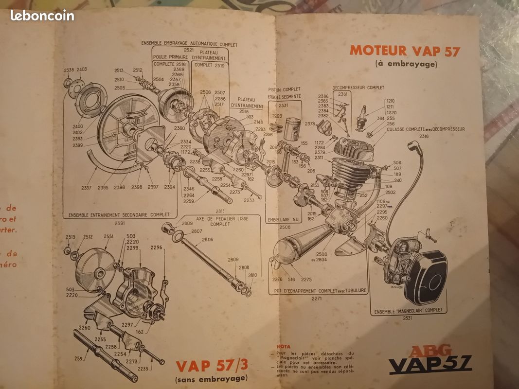 vap 57 Supports Moteur ABG VAP 57 D'occasion - Pour Moteur ABG VAP main image 1