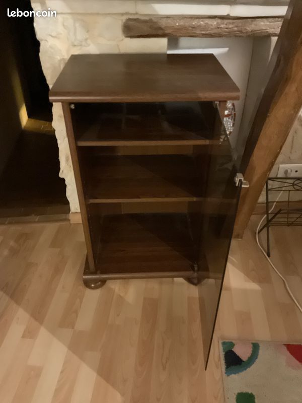 Meuble Hifi en bois massif et tiges filetees , Hifi audio rack stand